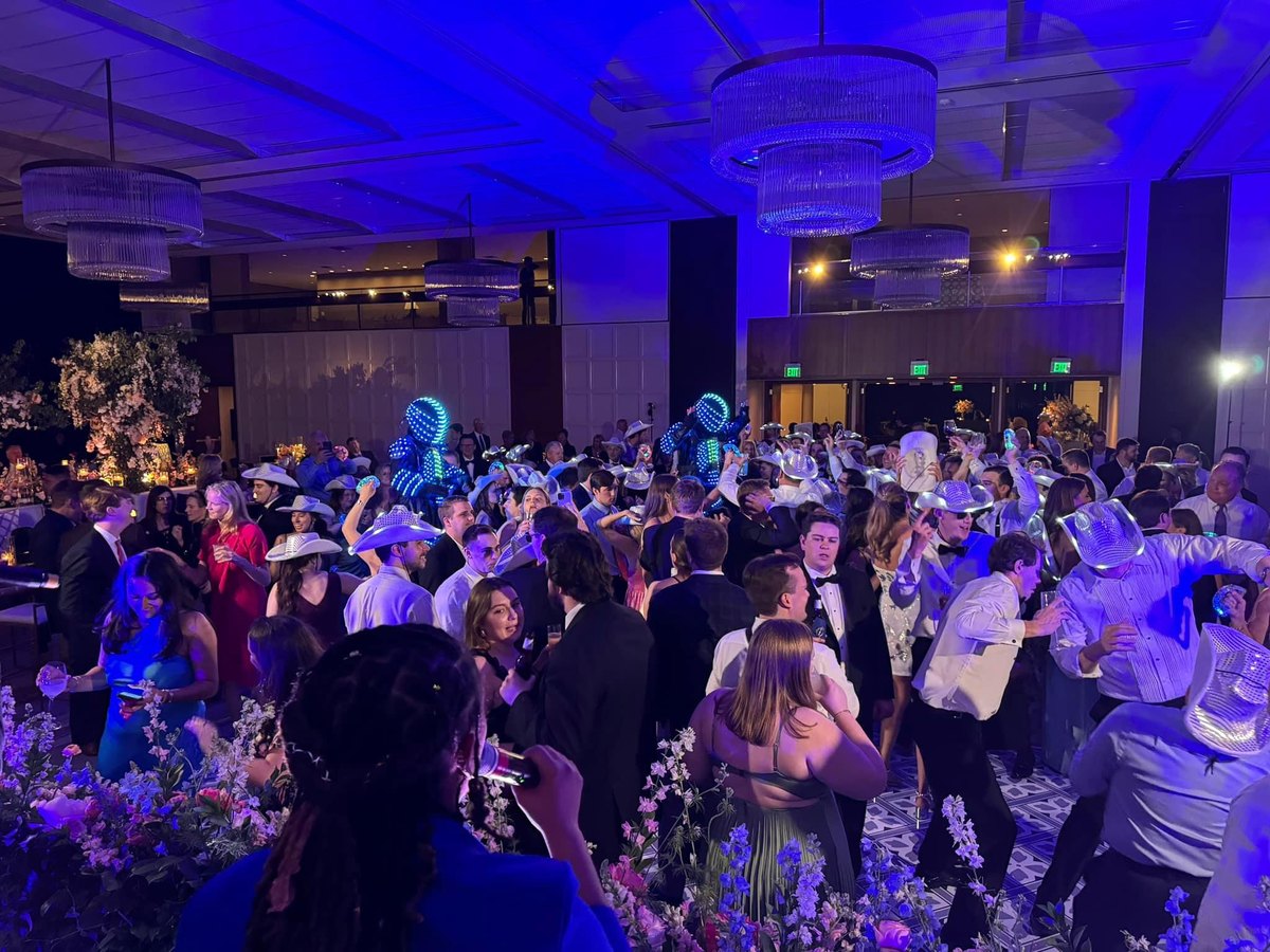 Packed reception dance floor at an After Party wedding